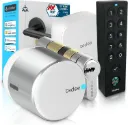 Tedee GO2 Cylindre Full Set (Serrure Grise, Clavier Noir, Bridge Wi-Fi)